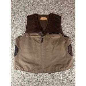 Coronado Carry Concealed‎ Men's Leather And Canvas Vest Size 46 Brown Shooting
